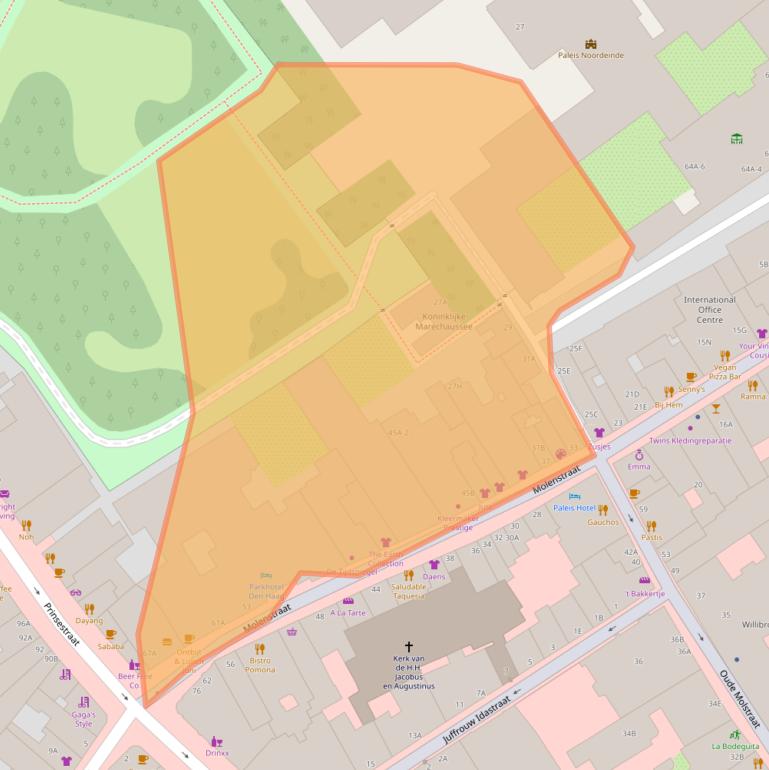 Kaart van postcodegebied 2513BJ.