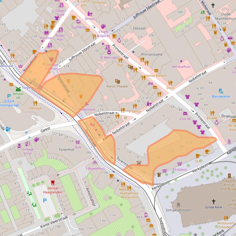 Kaart van postcodegebied 2513BN.