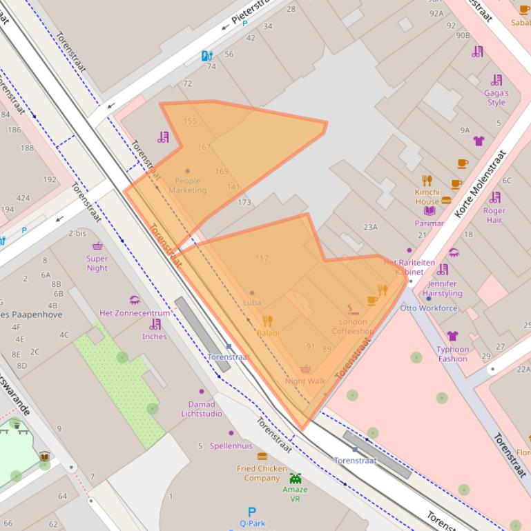 Kaart van postcodegebied 2513BP.