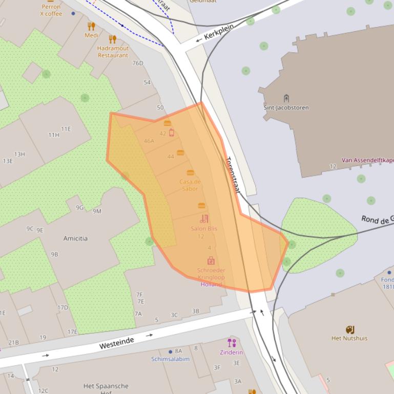 Kaart van postcodegebied 2513BS.