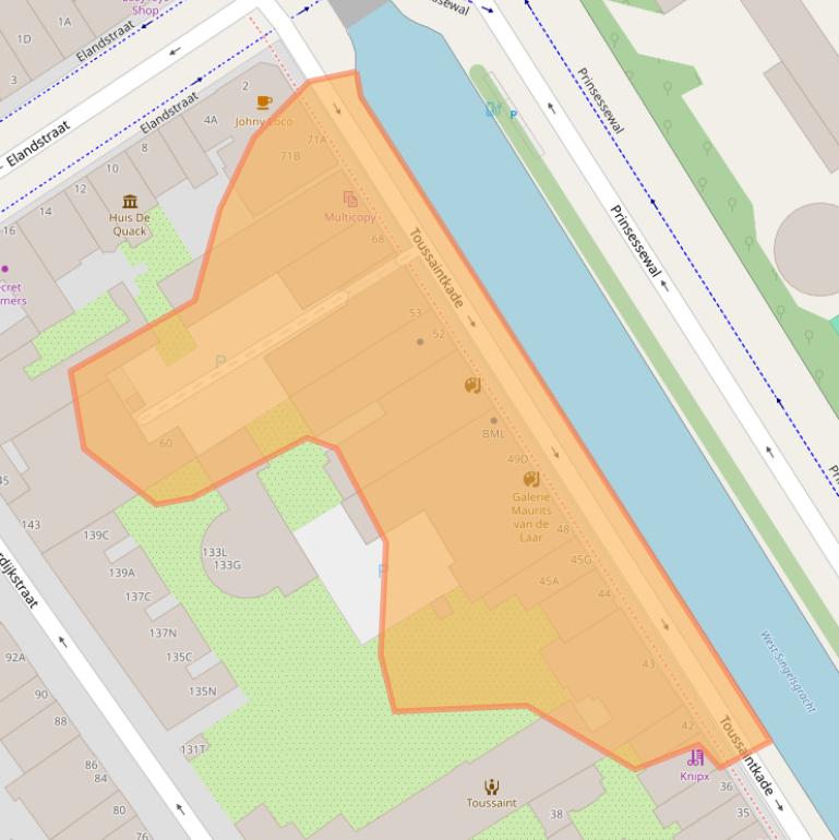 Kaart van postcodegebied 2513CL.