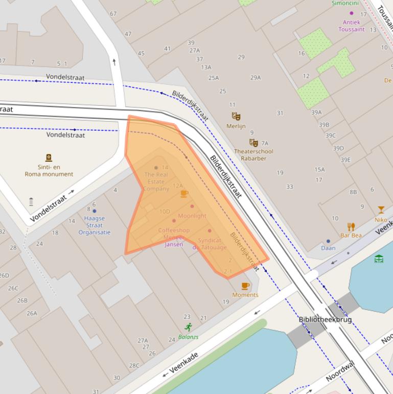 Kaart van postcodegebied 2513CP.