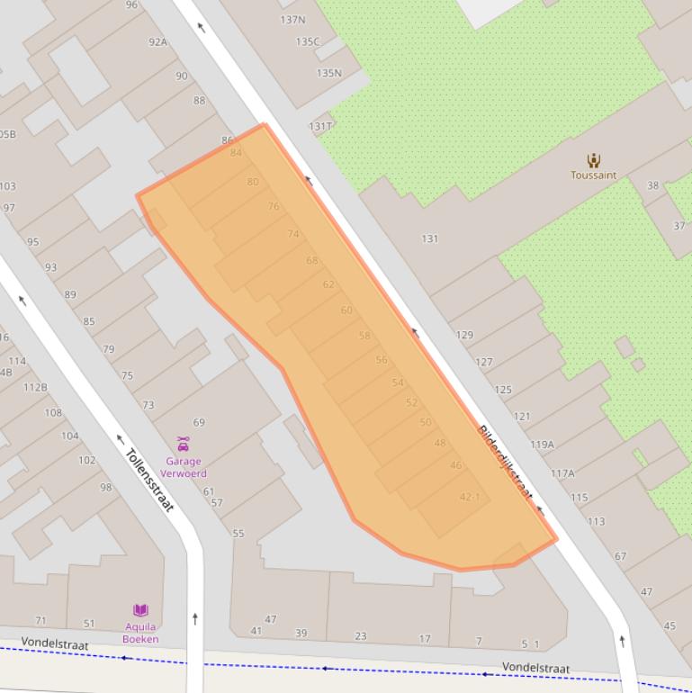 Kaart van postcodegebied 2513CR.