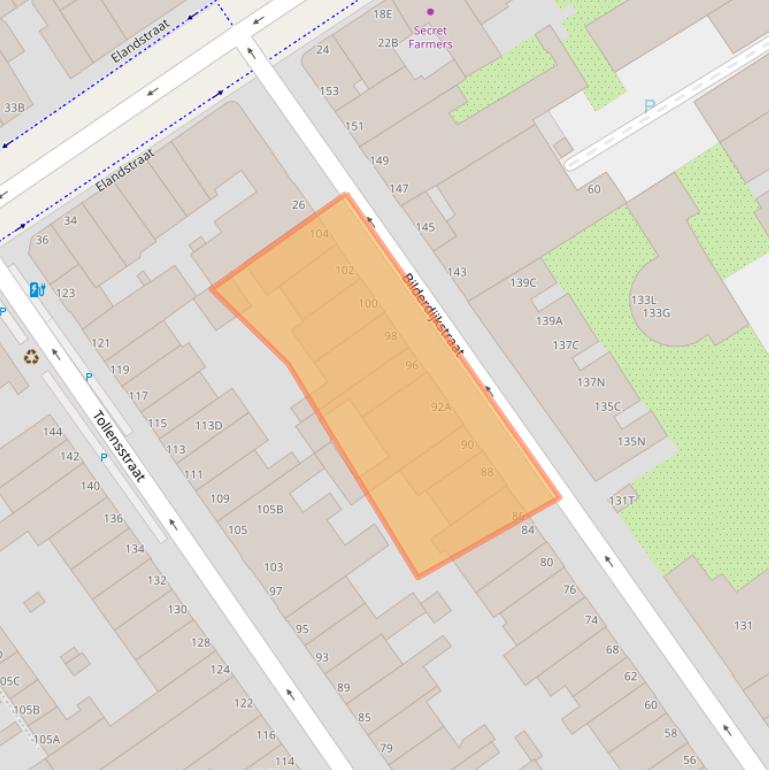 Kaart van postcodegebied 2513CS.