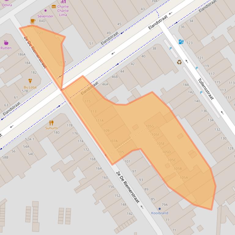 Kaart van postcodegebied 2513CX.