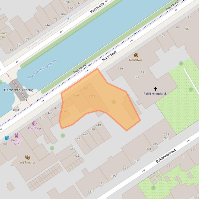 Kaart van postcodegebied 2513DS.