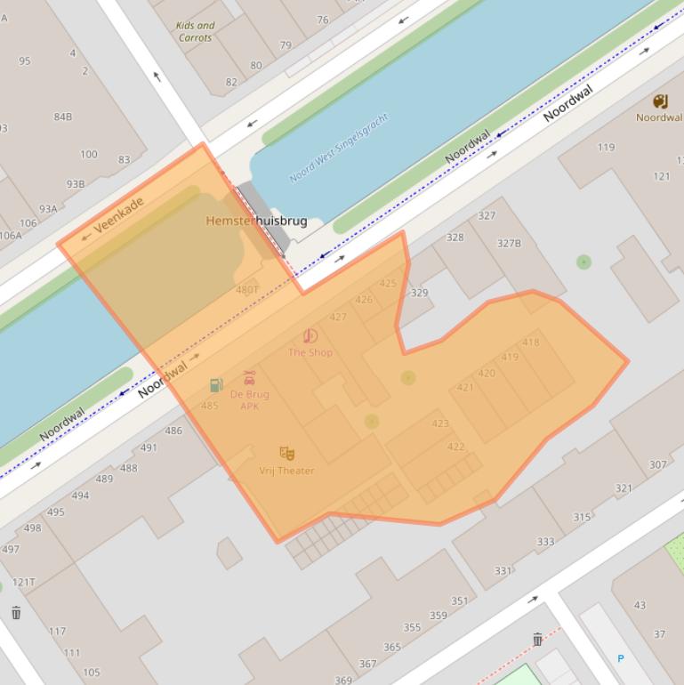 Kaart van postcodegebied 2513DT.