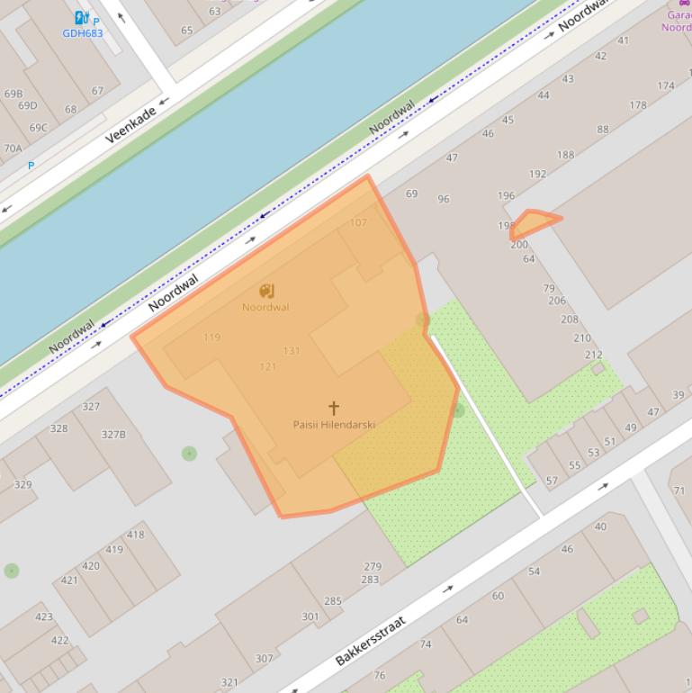 Kaart van postcodegebied 2513ED.