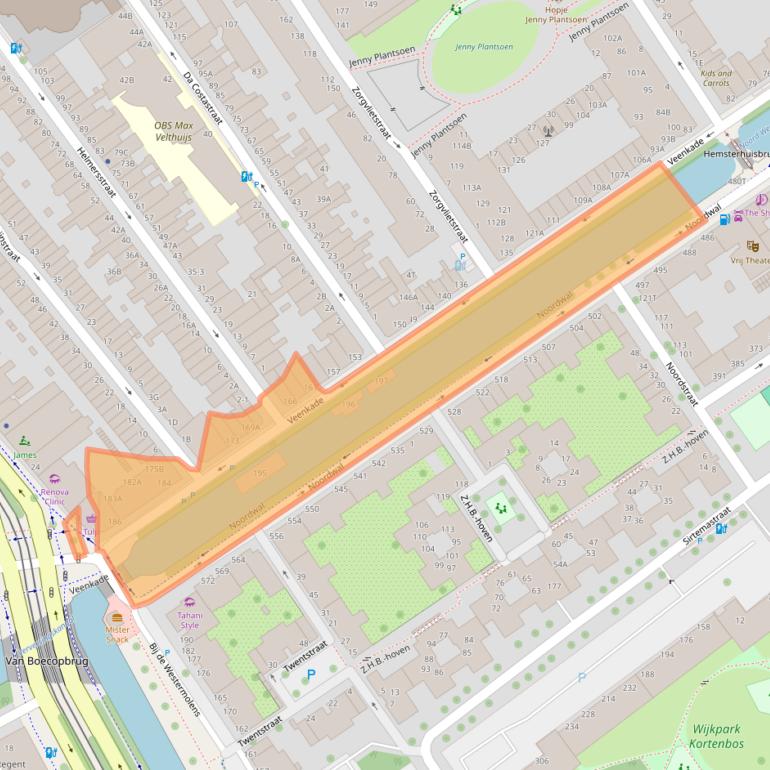 Kaart van postcodegebied 2513EM.