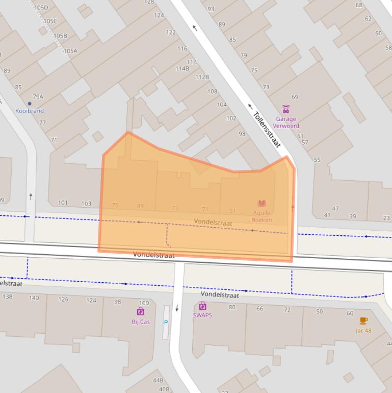Kaart van postcodegebied 2513EP.