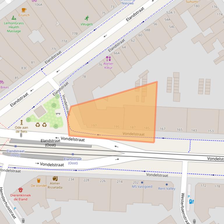 Kaart van postcodegebied 2513ET.
