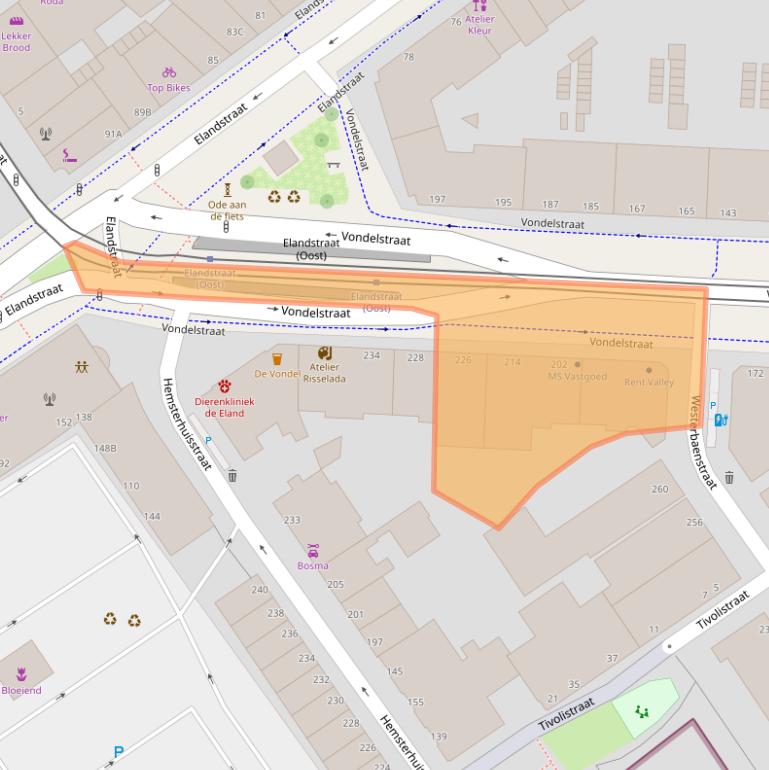 Kaart van postcodegebied 2513GA.