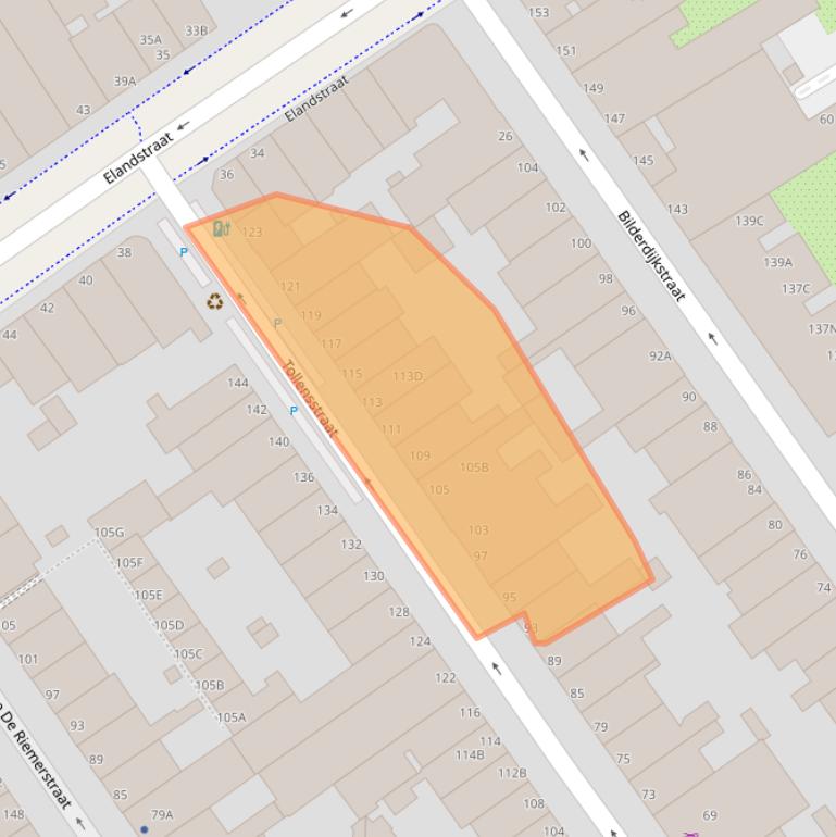 Kaart van postcodegebied 2513GD.