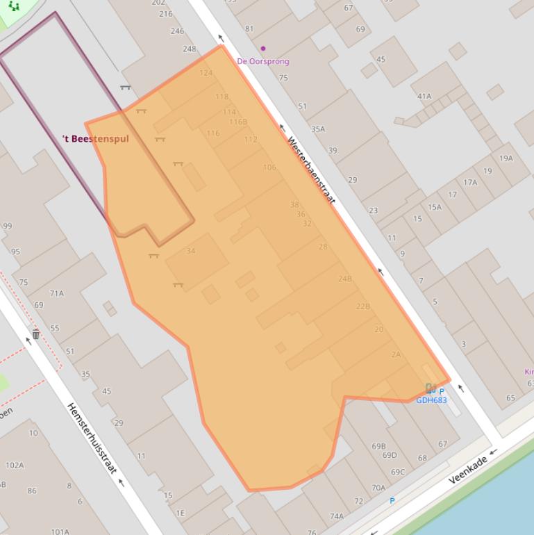 Kaart van postcodegebied 2513GJ.