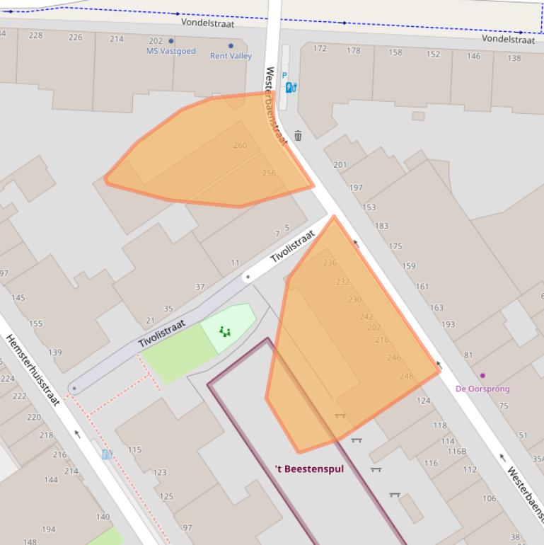 Kaart van postcodegebied 2513GK.