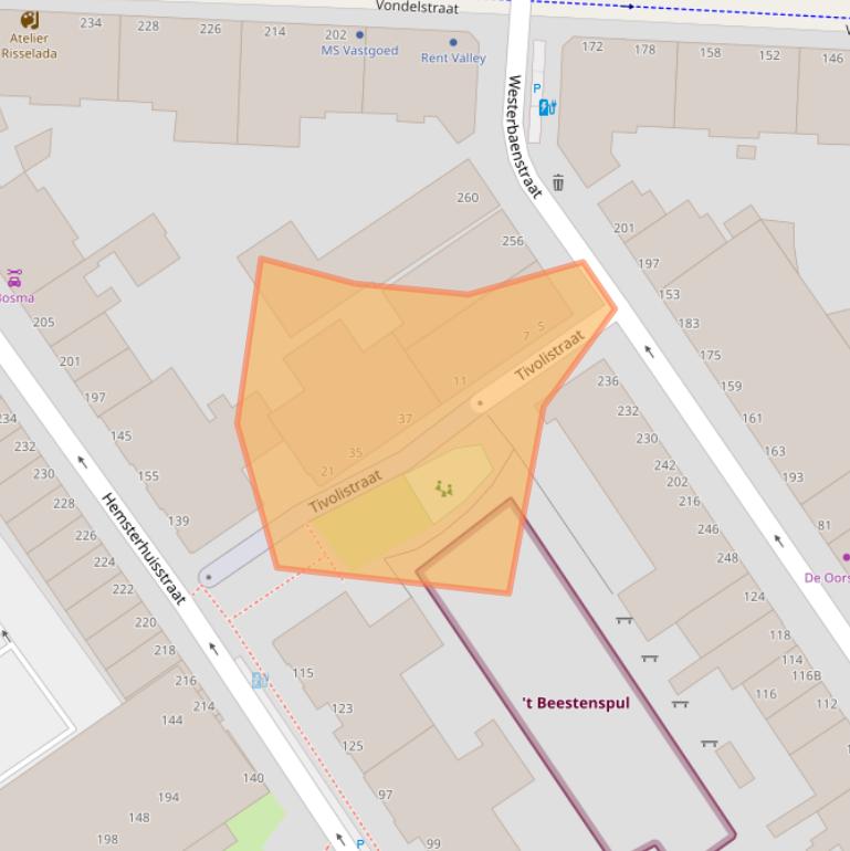 Kaart van postcodegebied 2513GZ.