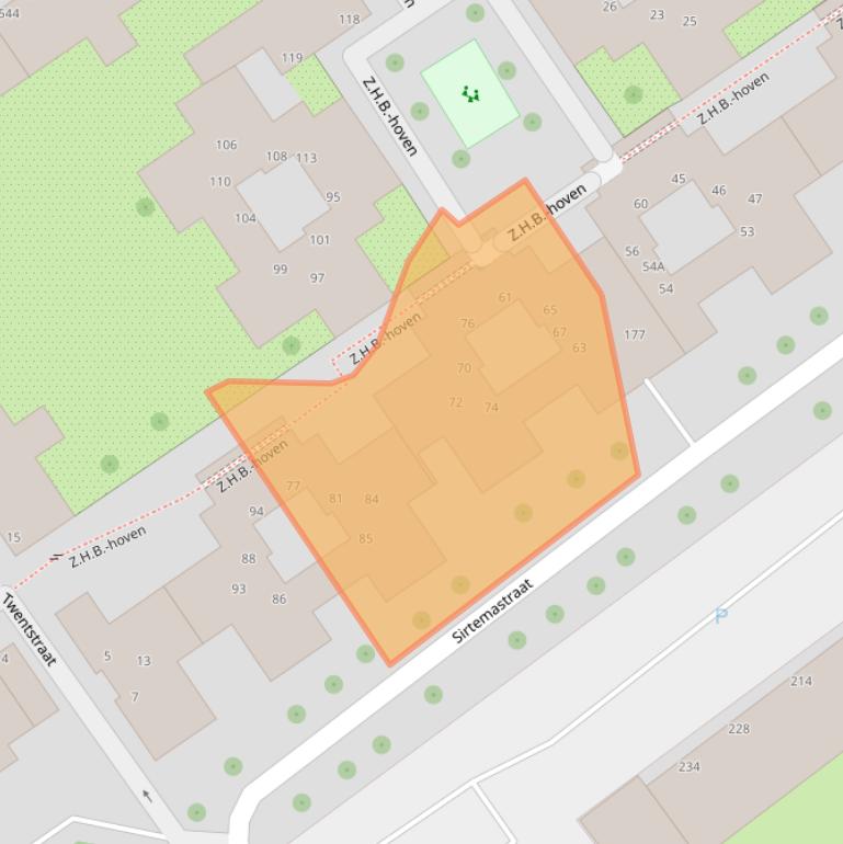 Kaart van postcodegebied 2513PW.