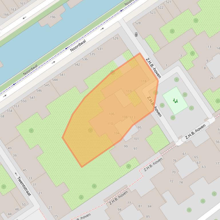 Kaart van postcodegebied 2513PZ.