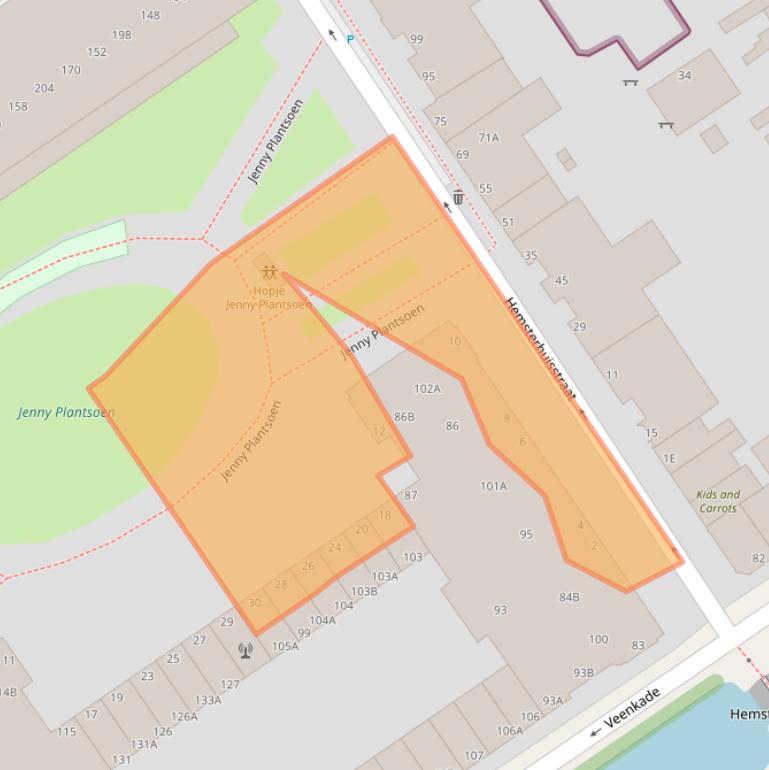 Kaart van postcodegebied 2513RD.