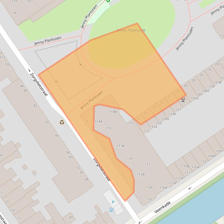 Kaart van postcodegebied 2513RH.