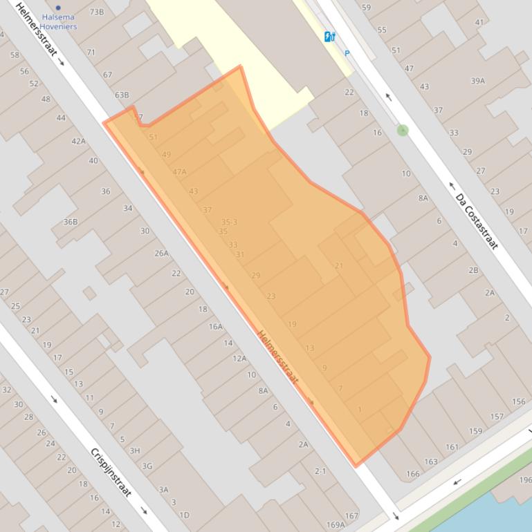 Kaart van postcodegebied 2513RV.