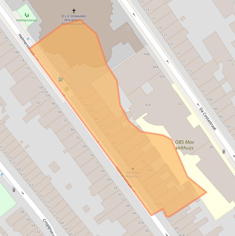 Kaart van postcodegebied 2513RW.