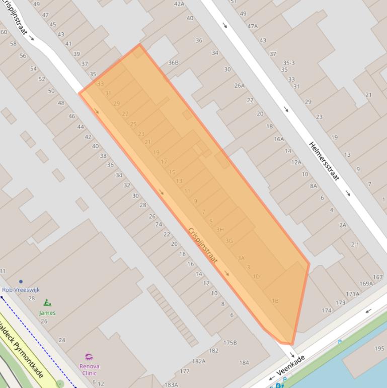 Kaart van postcodegebied 2513SE.