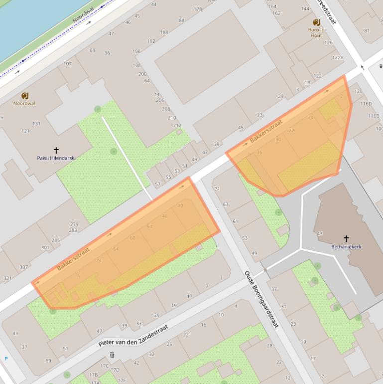 Kaart van postcodegebied 2513TK.