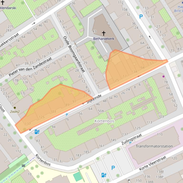 Kaart van postcodegebied 2513VC.