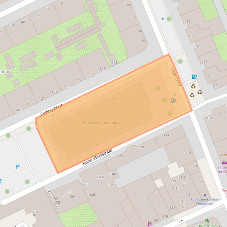 Kaart van postcodegebied 2513VE.