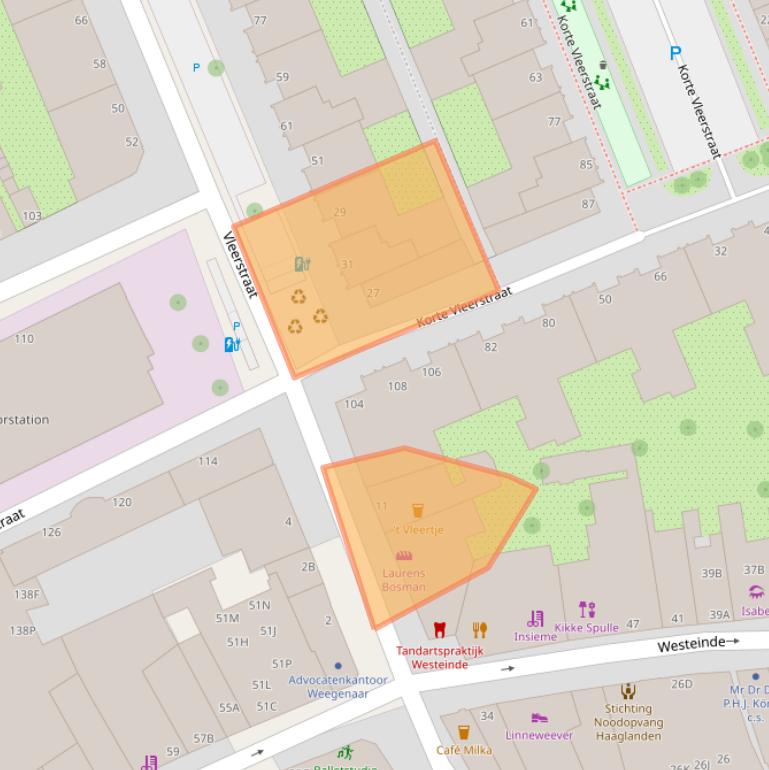 Kaart van postcodegebied 2513VH.