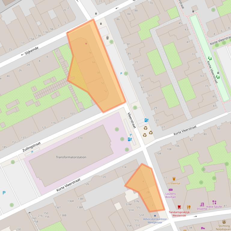 Kaart van postcodegebied 2513VJ.