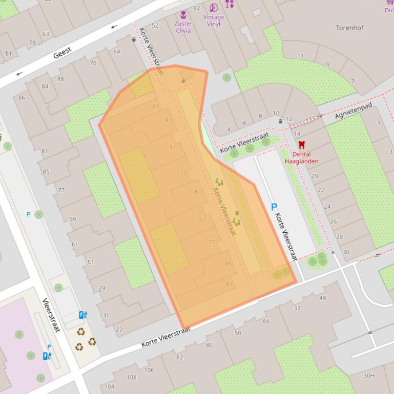 Kaart van postcodegebied 2513VN.