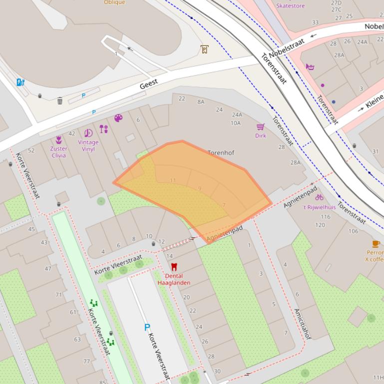 Kaart van postcodegebied 2513VR.