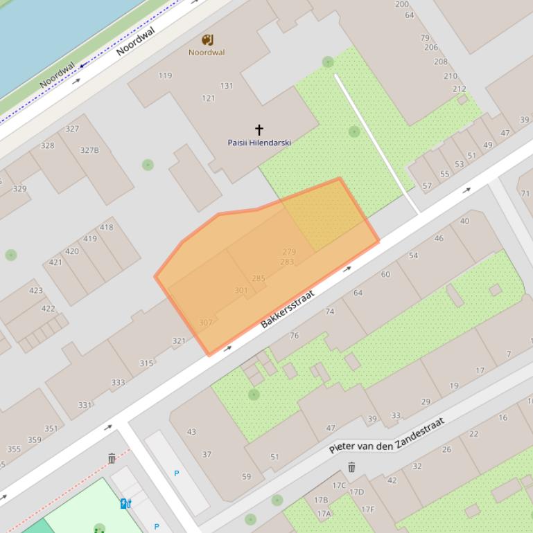 Kaart van postcodegebied 2513VV.