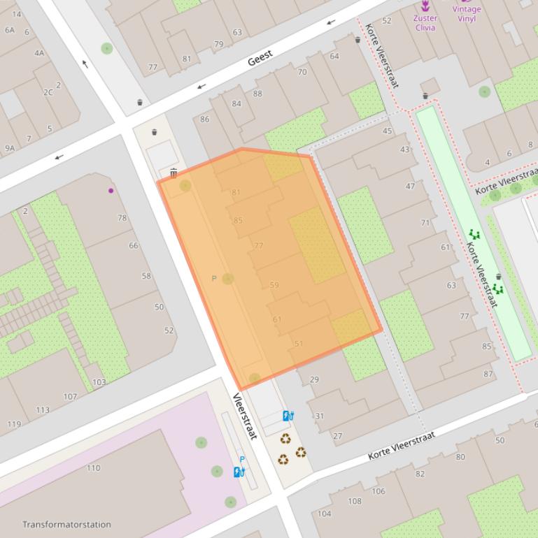 Kaart van postcodegebied 2513VW.