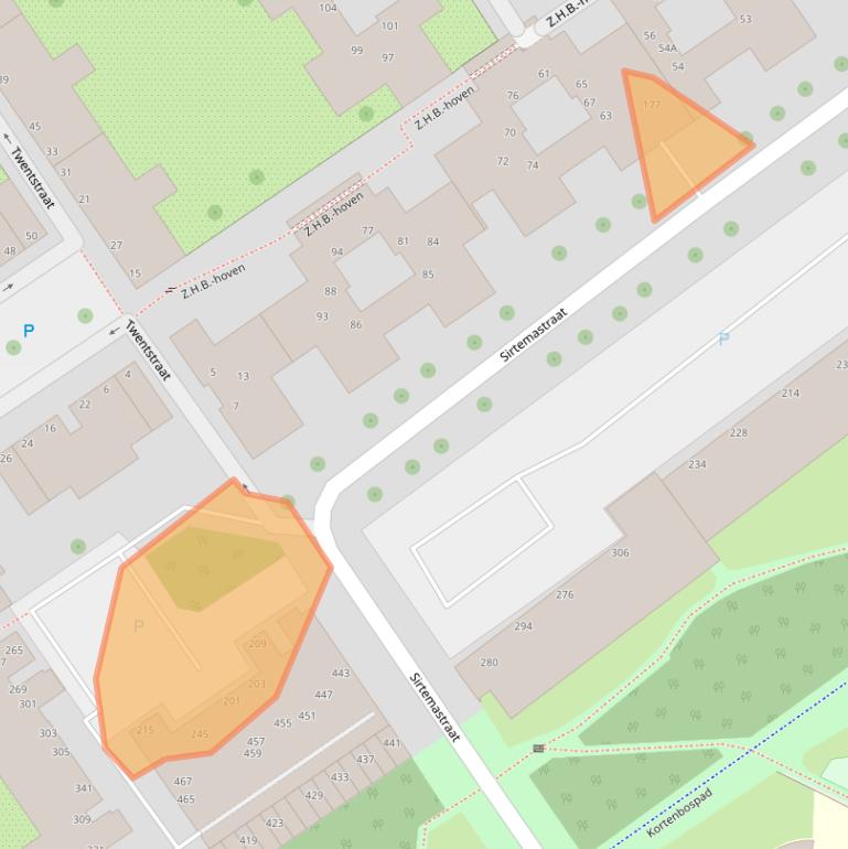 Kaart van postcodegebied 2513XK.