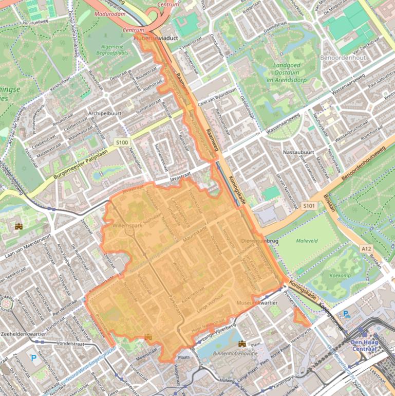 Kaart van postcodegebied 2514.