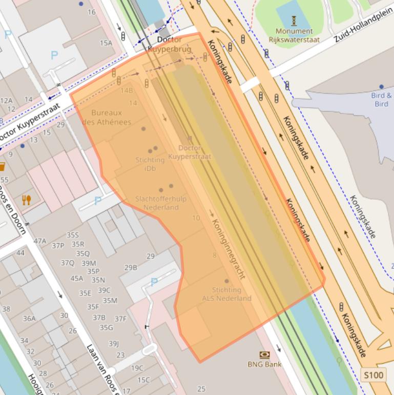 Kaart van postcodegebied 2514AA.