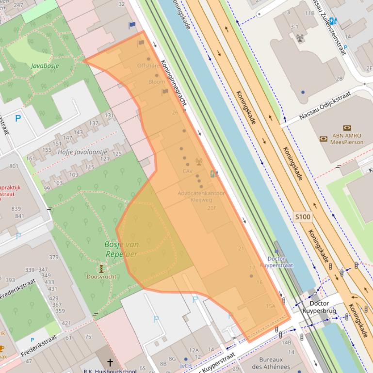 Kaart van postcodegebied 2514AB.