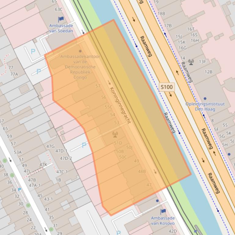 Kaart van postcodegebied 2514AE.