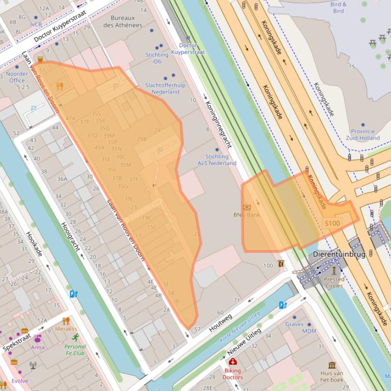 Kaart van postcodegebied 2514BC.