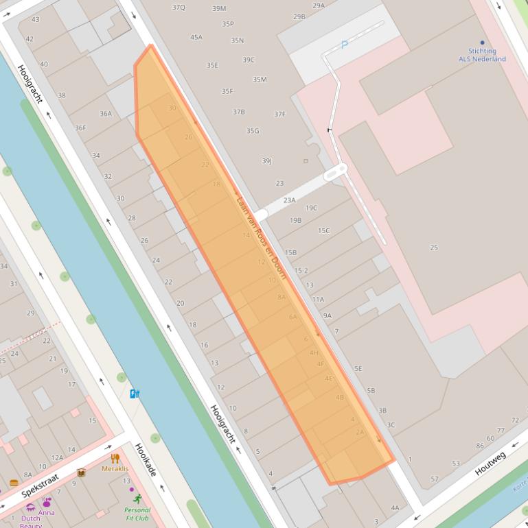 Kaart van postcodegebied 2514BD.