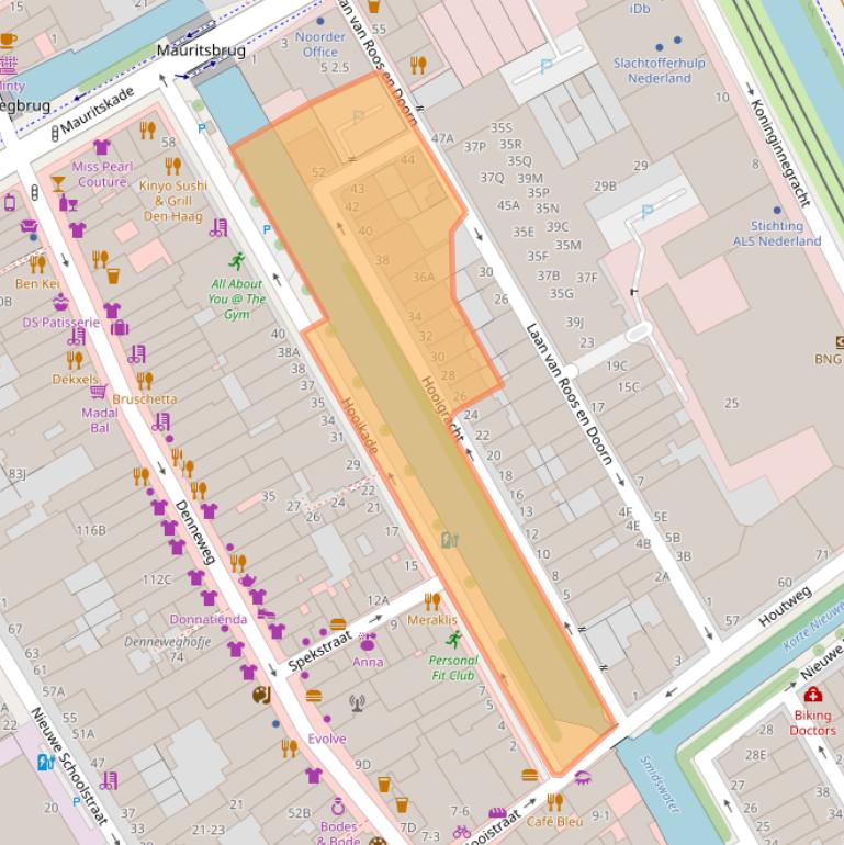 Kaart van postcodegebied 2514BG.