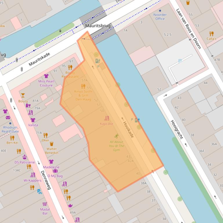 Kaart van postcodegebied 2514BK.