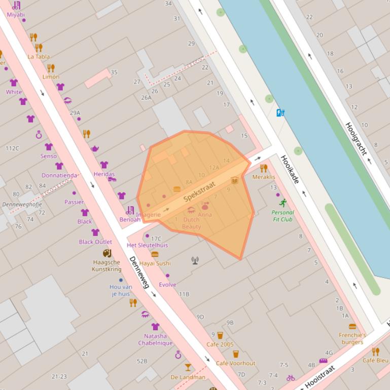 Kaart van postcodegebied 2514BL.