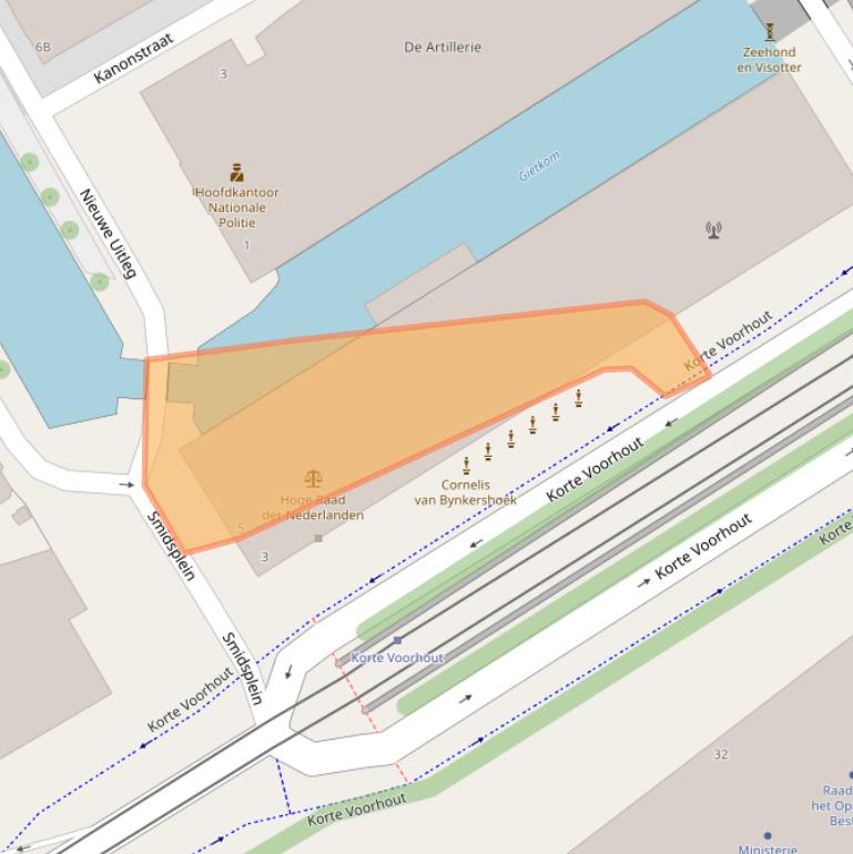 Kaart van postcodegebied 2514BT.