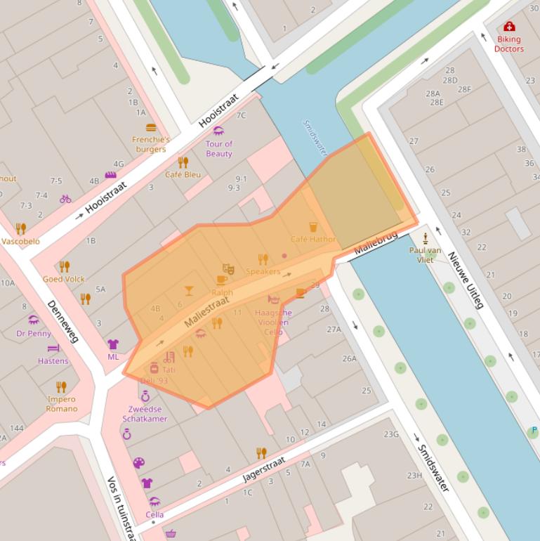 Kaart van postcodegebied 2514CA.