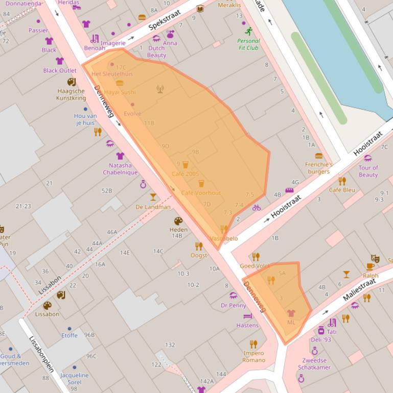 Kaart van postcodegebied 2514CB.