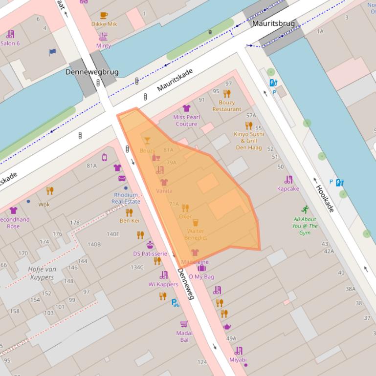 Kaart van postcodegebied 2514CE.